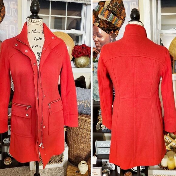Inc International Concept Red Stylish Peacoat - Picture 1 of 13